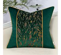 Yangest Green Twigs Throw Pillow Cover Velvet Branches Velvet Cushion Case Neutral Pillowcase for Sofa Couch Bedroom Living Room Home Decor,18x18 Inch