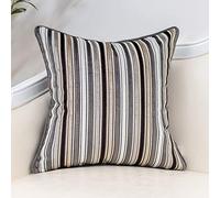 Yangest Grey Striped Throw Pillow Cover Multicolor Velvet Cushion Cover Modern Bohemian Pillowcase for Sofa Couch Bedroom Living Room Home Christmas Decoration,18x18 Inch