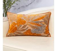 Yangest Orange Leaf Rectangle Pillow Cover Cut Velvet Cushion Cover Luxury Modern Pillowcover for Couch Living Room Bedroom,12x20 Inch