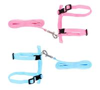 Yangfei 2 x Adjustable Rabbit Harness, Collar and Lead for Small Pets (Pink/Blue)