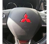 YANGFEIYA Car Emblem Decal Badge for Mitsubishi Outlander 2009-2024, Car Decal Logo Sticker Letters Sign Badge Sticker Replacement Logo Car Accessories,Carbon fiber-steering wheel sticker