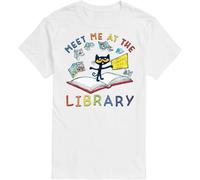 YANGGUOC Pete The Cat - Meet Me at The Library - Men's Short Sleeve Graphic T-Shirt(Medium)