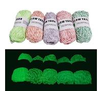 YangHaoDiSY 5 Rolls Glow in The Dark Yarn, 2mm Luminous Polyester Yarn for Arts Crafts Sewing Thread Party Supplies (Mixed Color)