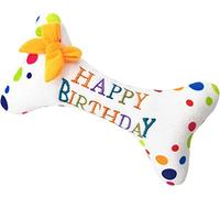YangHaoDiSY Pet Dog Birthday Bone Squeaky Soft Plush Toy, Celebrate Your Dog's Happy Birthday