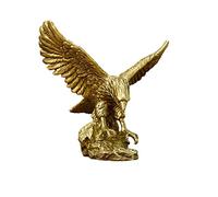 YangHaoDiSY Resin Eagle Statue Ornaments Gold Eagle Sculpture Modern Home Office Figurine for Crafts Collection Desktop Decoration (L)