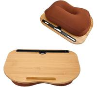 YANGHX Bamboo Lap Tray with Pillow Cushion,Portable Bamboo Lap Stand For Desk Wrist Rest for Writing, Reading, Working, Home Office Students Use Laptop Desk