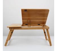 YANGHX Bamboo Laptop Bed Desk Tray Adjustable Stand Bed Portable Bamboo Laptop Table with Drawer, Foldable Breakfast Padded Lap Work Tray for Bed Sofa Couch