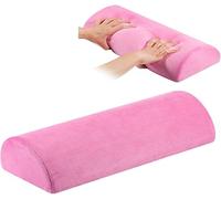 YANGHX Large Size Half Moon Bolster Pillow Leg Pillow For Neck Back Knees Legs Support Lumbar Roll Half-Moon Shape (Pink)