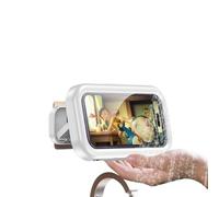 Yanghyu Upgraded Universal Shower Phone Holder - 360° Rotatable & Extendable Waterproof Phone Case Mount with Suction Cup & Adhesive, Anti-Fog Clear Cover for iPhone, Most Phones Up to 7 Inch (White)