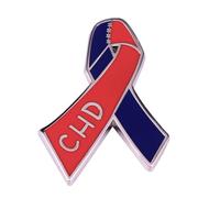 yangjinyu Red & Blue Awareness Ribbon Enamel Pin Congenital Heart Diseases Awareness Brooch Safety Pins Metal Badges Lapel Pin Jackets Jeans Fashion Jewelry Accessories Jewelry Present