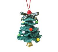 YANGLY Christmas Tree Pendant Crochet Ornament Car Rear Interior Decorations for Backpack Keychain Home Party Supplies