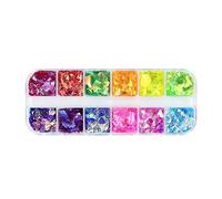 YANGLY Sequins Holographic Nail Art Glitter 3D Holographic Nail Sequins Irregular Large Fragments Glitter Flakes Supplies for Women