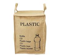 YANGMEI Jute Weave Recycling Bag Waste Bin Bags Basket for Home Kitchen Office - Natural Style Recycle Garbage Trash Sorting Bins Organizer Baskets Recycling Container