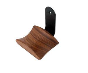 YANGMEI Wall Mount Headphone Hanger Headset Stand Hook Walnut Wood Headphone Holder Rack Hook Desk Tabletop Wall Mount Tape Under-Desk Headphone Hanger Holder for Audio,Studio & Gaming Headphones