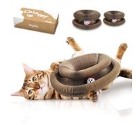 Yangmu 2Pcs Kitty Curls Cat Toys - Magic Organ Cat Scratching Board for Indoor Cats, Foldable Accordion Honeycomb Scratcher with Ball, Interactive Twisty Paws Cat Toys