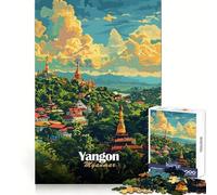 Yangon, Myanmar Cityscape for Adults 1000 Piece Jigsaw Puzzle Mind Power Cozy Relaxation Uniform Edges Nice Gift (50x75cm)