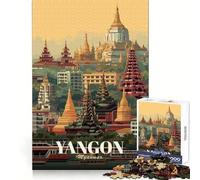Yangon, Myanmar Cityscape Illustration 1000 Piece Puzzle For Adults Cognitive Skill Casual Relaxation Solid Lock Chic Xmas Gift (50x75cm)