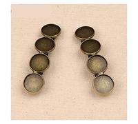 YANGQI yaoqijie 20pcs Fit 16mm Round Hair Clip Cabochon Settings 4 Circles Antique Bronze Hairgrip Base Trays DIY Jewelry Accessories Lasting