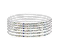 YangQian Bangle Bracelets for Women Multilayer Stretch Bracelets for Women Bangles Set for 6 Womens Stackable Bracelet, S, Rhinestone, no gemstone