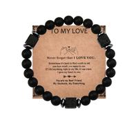 YangQian Beaded Bracelet for Men Women Bracelet Gifts for Him Her Birthday Christmas Gift for Dad Husband Boyfriend Daughter Fiance Bf, S, Zinc, no gemstone