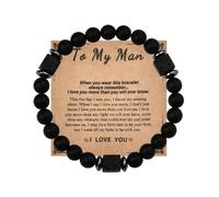 YangQian Beaded Bracelet for Men Women Bracelet Gifts for Him Her Birthday Christmas Gift for Dad Husband Boyfriend Daughter Fiance Bf, S, Zinc, no gemstone