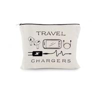 YangQian Cable Organizer Bag for Backpack Travel Pouch with Zipper Canvas Charging Cord Storage Bag for Women Men Electronic Accessories for Cable Charger Phone Earphone