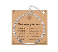 YangQian Catholic Christian Religious Gifts for Men Women God Son Daughter Communion Confirmation Christening Baptism Cross Bracelet, S, Zinc, no gemstone