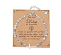 YangQian Catholic Christian Religious Gifts for Men Women God Son Daughter Communion Confirmation Christening Baptism Cross Bracelet, S, Zinc, no gemstone