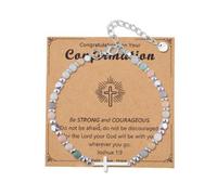 YangQian Catholic Christian Religious Gifts for Men Women God Son Daughter Communion Confirmation Christening Baptism Cross Bracelet, S, Zinc, no gemstone