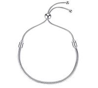 YangQian Chain Bracelets for Jewelry Making Kit for Womens Charm Bracelet Snake Chain Bracelet Sterling Silver Braclets for Women Girls Adjustable Slider Charms, One size, Sterling Silver