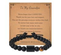 YangQian Father Dad Gifts from Son Daddy Father Day Gifts for Dad Gifts for Birthday Wedding Dad Bead Bracelet Father Keepsake Gifts, S, no gemstone