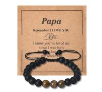 YangQian Father Dad Gifts from Son Daddy Father Day Gifts for Dad Gifts for Birthday Wedding Dad Bead Bracelet Father Keepsake Gifts, S, Stone, no gemstone
