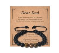 YangQian Father Dad Gifts from Son Daddy Father Day Gifts for Dad Gifts for Birthday Wedding Dad Bead Bracelet Father Keepsake Gifts, S, no gemstone