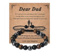 YangQian Father Day Gifts for Dad Birthday Gifts for Bonus Dad Gifts from Daughter Son Daddy Fathers Day Bracelet Gift with Card, S, Stone, no gemstone