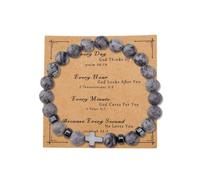 YangQian God Bless You Gifts for Women Men Faith Cross Bracelet Communion Confirmation Christening Baptism Gift for Godson Goddaughter, S, Zinc, no gemstone