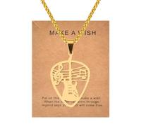 YangQian Guitar Necklace Gifts for Women Men Friends Coworker Birthday Gifts for Guitar Teacher Gifts for Women Men Gultar Lovers Gift, S, Stainless Steel, No Gemstone
