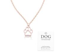 YangQian Heart Dog Paw Print Necklace Gifts for Loss of Dog Sympathy Gift for Women Family Friends Dogs Memorial Necklace, S, Zinc, No Gemstone