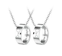 YangQian His Always Her Forever Necklace for Couple Gifts for Him and Her Anniversary Birthday Gifts for Husband Wife Boyfriend Girlfriend Matching Necklaces for Couples Ring Pendant Necklace