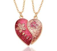 YangQian Matching Friendship Necklace for Women Best Friend Birthday Gifts for Women Bestfriend Besties Best Friend Heart Necklace Gift for Soul Sisters, Small, Zinc, No Gemstone