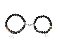 YangQian Matching Heart Bracelet for Daughter Son Gifts from Dad, Father Day Gifts, S, Stone, no gemstone