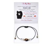 YangQian Mother Gifts for Christmas Birthday Wedding Day Mom Bead Bracelet Present Mom Appreciation Thank You Mama Mommy Gifts Ideas, S, Zinc, no gemstone