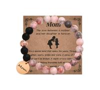 YangQian Mothers Day Gifts for Mom Birthday Presents for Moms Natural Stone Bracelet for Mom Mother Gifts from Daughter Mama Mommy Bracelet with Moms Charm Gift Idea