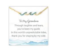 YangQian Mothers Day Gifts for Mom Grandma Birthday Gifts for Mom Wave Necklace Gift for Mom Nana Grandmother Gifts Necklace, S, Rhinestone, No Gemstone