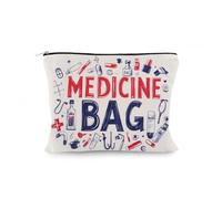 YangQian Nurse Practitioner Gifts for Women Medicine Storage Bag for Travel Makeup Bag for Women Pharmacist Patient Pill Organizer Canvas Bags with Protective Zipper Canvas Bags