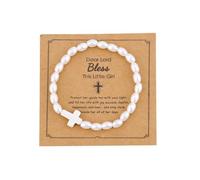 YangQian Religious Christian Gifts for Men Teen Boys Catholic Rosary Beaded Cross Bracelet for Dad Son Birthday Christmas Gift Ideas, S, Zinc, no gemstone