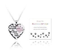 YangQian Sympathy Gift for Pet Owner Pet Memory Gifts for Dogs Cats Bereavement Gifts Paw Print Necklace Grieving Cat Dog Loss Gift, Zinc, No Gemstone