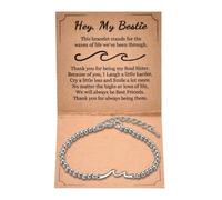 YangQian Wave Friendship Bracelets Gifts for Women Friends Birthday Christmas Gifts for Women Bestie Soul Sister Gifts for Bestfriend, Small, no gemstone
