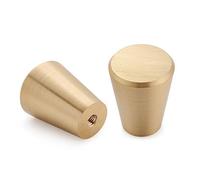 YANGQIHOME 10 Pack Gold Brass Cabinet Knobs, Pull Handle for Bath Kitchen Cabinetry Furniture (Cone)