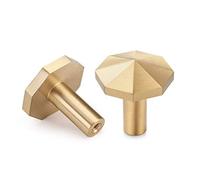 YANGQIHOME 4 Pack Brass Wall Hooks, Gold Decorative Towel Hooks, Coat Hooks, Hangers Wall Mounted (Octagon)