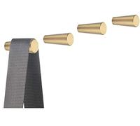 YANGQIHOME 4 Pack Gold Wall Hooks, Decorative Brass Coat Hooks, Towel Hooks Hat Hangers Wall Mounted (Conical)